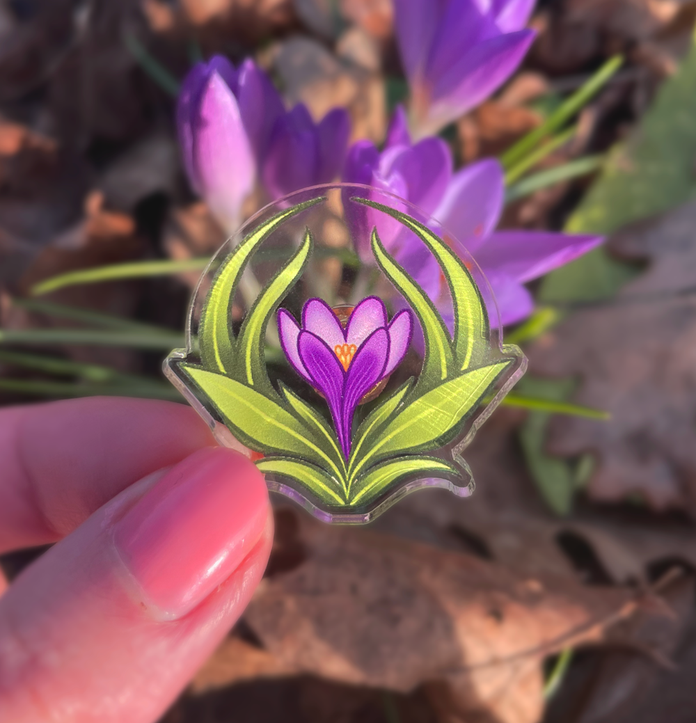 'Purple flower' pin