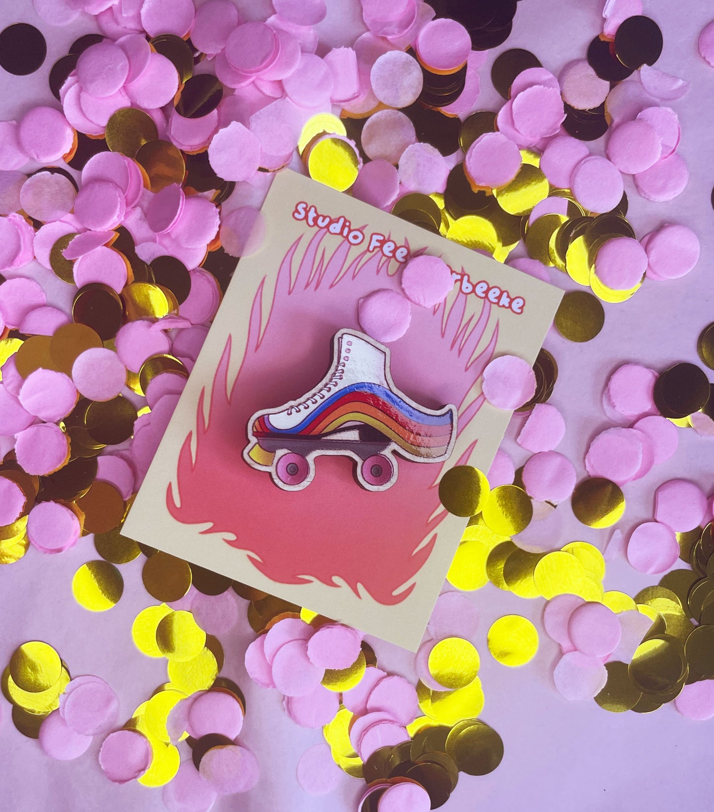 'Rainbow skater' pin