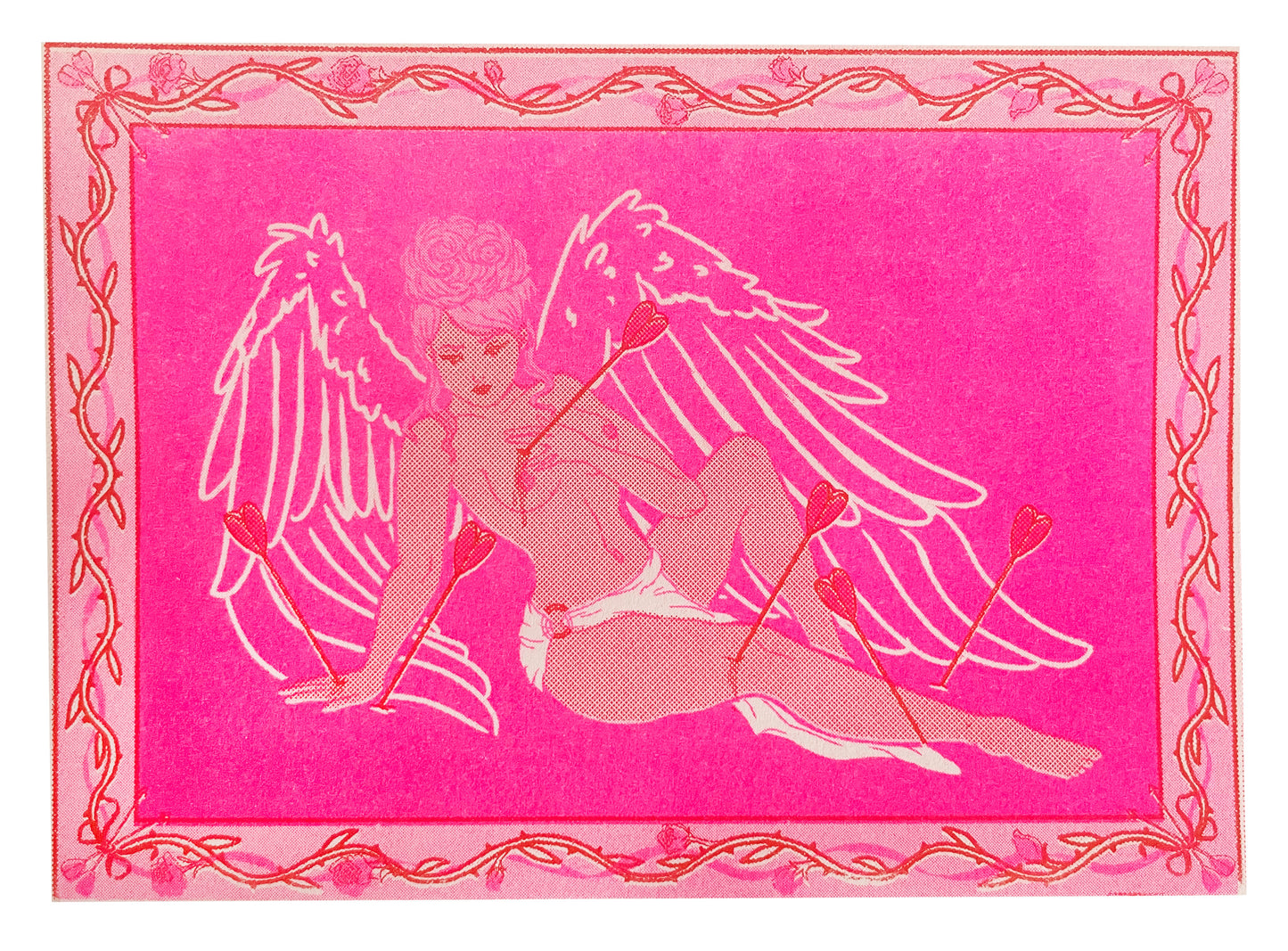 Valentines cupid riso print